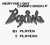 Heavyweight Championship Boxing title screen for GameBoy